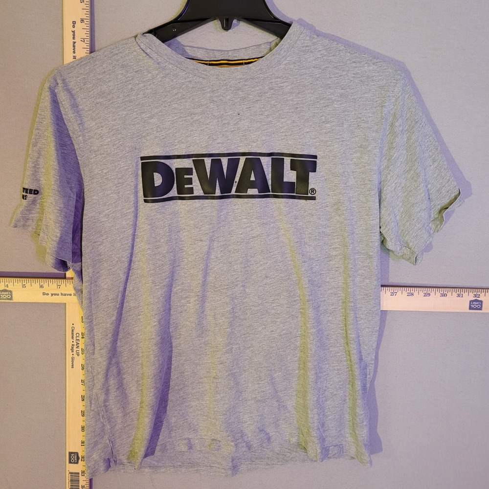 DeWalt Mens Gray Short Sleeve Graphic Logo T-Shirt Size Medium